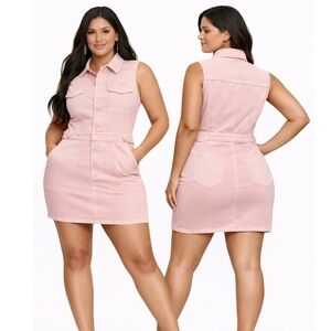 GOOD AMERICAN  Sleeveless Pink Denim Dress